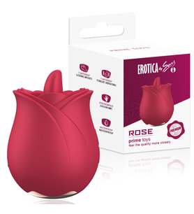 PRIME TOYS Rose Şarjlı Yeni Nesil Güçlü Titreşim Dil Yalama Hareketli Klitoris Uyarıcı Gül Vibratör