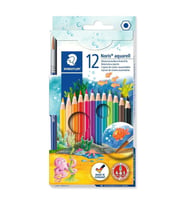 STAEDTLER 144 10NC12 NORİS AQUARELL KURU BOYA 12 RENK (FIRÇA HEDİYELİ)