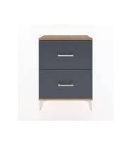 Arges Komodin 2 Çekmeceli 60x30x80 Çam-Antrasit
