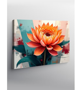 Kanvas Tablo Turuncu Lotus Çiçeği