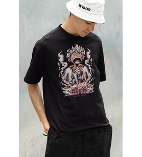 Çizgi Film Monkey D. Luffy Baskılı Unisex Oversize Tişört