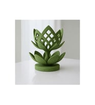 Alvera Lotus Çiçeği Mumluk – 3D Baskı Dekoratif Tealight Mumluk-Yeşil