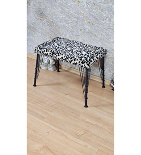 3 TEL SİYAH METAL AYAKLI BENCH PUF ANTRE ÖNÜ PUF