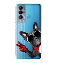 PrintiFy Tecno Pova Neo ile Uyumlu Köpek 2 Kamera Korumalı Şeffaf Kılıf