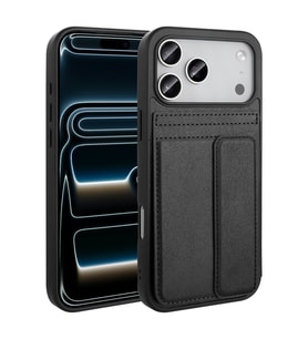 Apple iPhone 17 Pro Max Uyumlu Kılıf PU Deri Kartlıklı Zore Sevilla Kapak (Siyah)