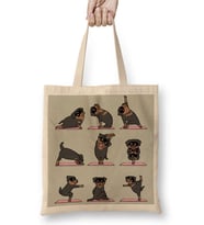 Rottweiler Yoga Rotfaydır Pug Köpek Yoga Bez Çanta Uzun Saplı