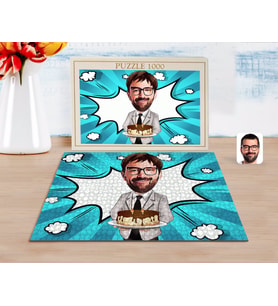 BK Gift Kişiye Özel Erkek Doğum Günü Karikatürlü 1000 Parça Profesyonel Puzzle-4