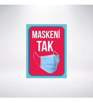 Maskeni Tak 21x28 Arkası Sticker