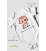Sakinleşmem Ücretlidir Baskılı Bebek Zıbını – Çıtçıtlı Body  %100 Pamuk Kısa Kol (Beyaz)