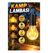 Taşınabilir Askılı Type-C Şarjlı LED Kamp Lambası Bahçe ve Dekoratif Aydınlatma