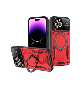 iPhone 16 Pro Kılıf Joy Lens Standlı Kapak - Kırmızı
