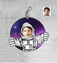 Kişiye Özel Astronot Erkek Ahşap Anahtarlık-4