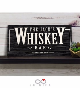 BK Gift Kişiye Özel Dekoratif Ahşap Cafe&Bar Tabelası 61cm - Model 6