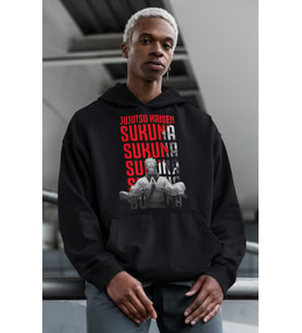 Jujutsu Kaisen Ryona Sukuna Baskılı Unisex Oversize Anime Hoodie
