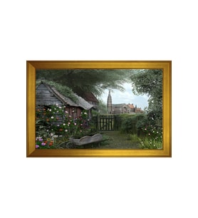 Manzara Temalı Kanvas Tablo 50 x 70 cm Gold Çerçeve