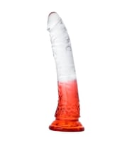 MYST COLOR Dildo Realistik Jel Dokuda Testissiz Ultra Yumuşak Şeffaf Kırmızı Yapay Penis