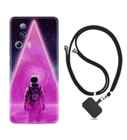 Xiaomi Mi 13 Lite Kılıf Resimli Boyun Askılı İpli Desenli Silikon Series Astro Purple2 1907