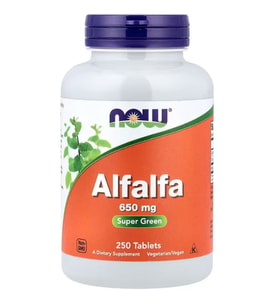 NOW Foods Alfalfa Mikro Besin Desteği 650 mg, 250 Tablet.Made ın Usa.