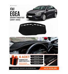 FİAT EGEA SEDAN (2007-2021) TABLETSİZ Uyumlu Torpido Örtüsü Torpido Kılıfı - Siyah