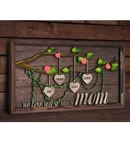 BK Gift Özel Yapım Anneler Günü Kabartma Figür Temalı Meşe Ağacı Tablo, Ev Dekorasyonu, Duvar Dekoru, Anneye Hediye-1