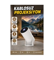 Kablosuz 4K Destekli Projeksiyon Cihazı – Wi-Fi 6, Bluetooth 5.0, HDMI ve USB