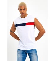 Erkek Bisiklet Yaka Regular Fit Garnili Tişort SPR23AT346 (Beyaz)