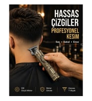 Mey İthalat® Kompakt Tasarımlı, Güçlü Motorlu Saç sakal Kesme Makinesi ve 4 Kılavuz Tarak