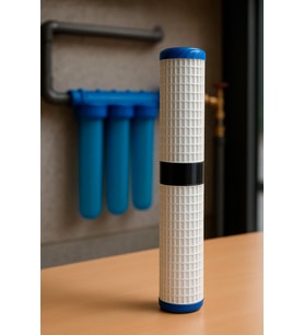 WaterGold Su Arıtma Cihazı Yıkanabilir Plastik Tortu Filtresi 20" inç (Siyah - Beyaz)