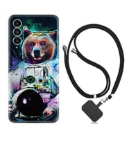 Samsung A23 A31 A32 A50 A51 A52 A53 A70 Kılıf Boyun Askılı Silikon Astronot Panda 1755