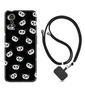 General Mobile GM 21 Pro GM 22 Pro Plus Kılıf Boyun Askılı Silikon Panda Suratları 1773