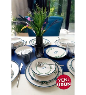 Keramika Daphne Yemek Takımı 18 Parça 6 kişilik 22921-23-25 (Mavi)