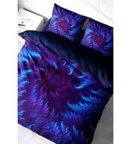Lastikli Çarşaflı %100 Pamuk Saten Çift Kişilik Nevresim Takımı Purple Energy