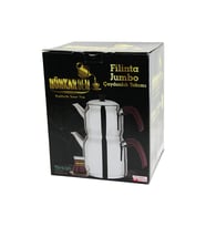 FİLİNTA JUMBO BOY ÇELİK ÇAYDANLIK SETİ ÇİFT KAPAKLI RENKLİ BAKALİT KULP ÜST DEMLİK: 2LT - ALT SULUK: 4LT KENDİNDEN SÜZGEÇLİ (5668)