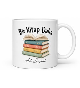Bir Kitap Daha Yazılı Komik Kupa Bardak Kitap Kurdu Hediye Baskılı Mug