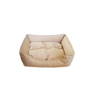 Konforlu Kedi ve Köpek Yatağı 75x55 cm, Lkrem Renk, Medium Boy
