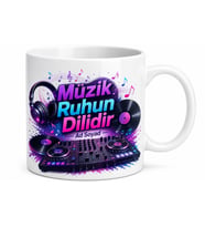 DJ Set Temalı Baskılı Kupa Bardak Hediye DJ Müzik Severlere Özel Tasarım