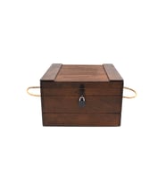 Kilitli Ahşap Kutu 29cmx29cm (Der.17cm) Hediye kutusu, saklama kutusu, dekoratif büyük kutu (Kahverengi)