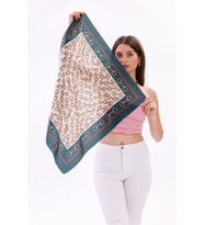 Zincir Desenli Model Fular Bandana Şal Estascarf 70x70 Cm
