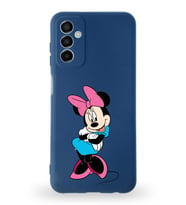 Samsung Galaxy M23 Uyumlu Lansman Kılıf Altı Kapalı İçi Kadife  Minnie Mouse-D Tasarımlı  Kapak (Şeffaf)