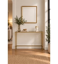 Gold Metal Şeffaf Camlı Modern Dresuar 100cm