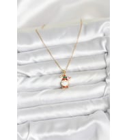 316L Çelik Zincir Gold Renk Yılbaşı Teması Kadın Kolye 5886 - HPSBYI8215-5084
