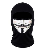 Unisex Anonymous Baskılı Balaklava 1 Adet Tek Beden Viskoz Kask İçi Motosiklet Maskesi — RENK: SİYAH, BEDEN: Standart