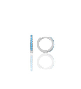 Gümüş rodyumlu turkuaz taşlı 11 mm halka küpe Tragus Piercing Helix Kıkırdak Küpesi SGTL11741RODAJ