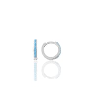 Gümüş rodyumlu turkuaz taşlı 11 mm halka küpe Tragus Piercing Helix Kıkırdak Küpesi SGTL11741RODAJ