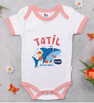 BK Kids Kişiye Özel Pembe Bebek Body Zıbın - Model 141