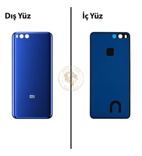 Xiaomi Mi 6 Mavi Arka Pil Kapağı Batarya Kapağı Lazer Kesim Back Cover