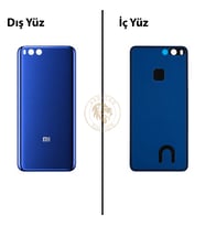 Xiaomi Mi 6 Mavi Arka Pil Kapağı Batarya Kapağı Lazer Kesim Back Cover