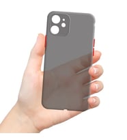 Apple iPhone 12 Uyumlu Ultra İnce Zar Telefon Kılıfı (Siyah)