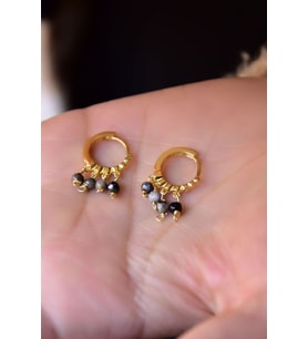 925 Ayar Gümüş Gold Kaplama Olives Taşlı Shakira Halka Küpe