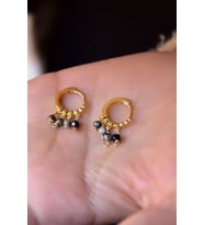 925 Ayar Gümüş Gold Kaplama Olives Taşlı Shakira Halka Küpe